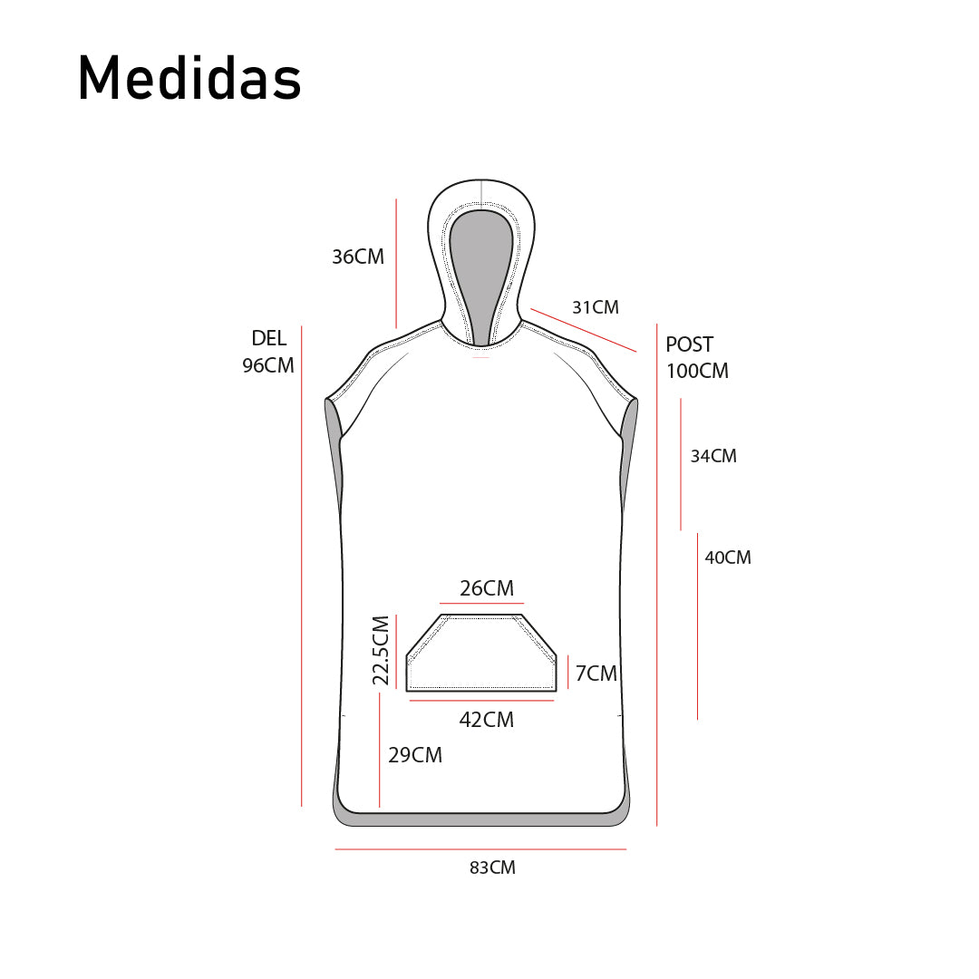 Poncho de microfibra Adulto con bolsillos