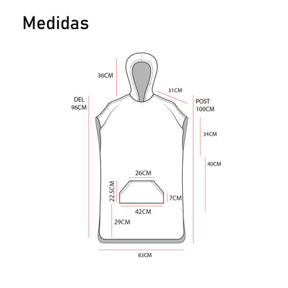 Poncho de microfibra con bolsillos