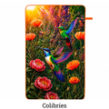 Toalla de microfibra estampada 130 x 80 cm diseño Colibríes