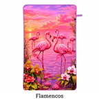 Toalla de microfibra estampada 130 x 80 cm diseño Flamencos